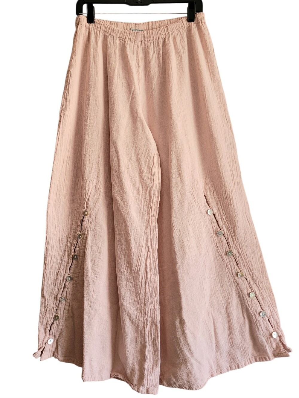 Oh My Gauze! Ultra Wide Leg 100% Cotton Pants Wmn L/XL Dusty Rose Pink Lagenlook